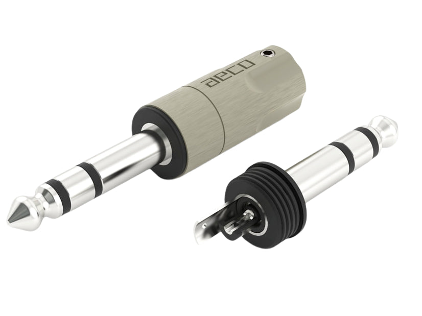 AECO Connector AT6-1231SR Series Rhodium-Plated Tellurium Copper 6.3mm (1/4") Stereo TRS Plug