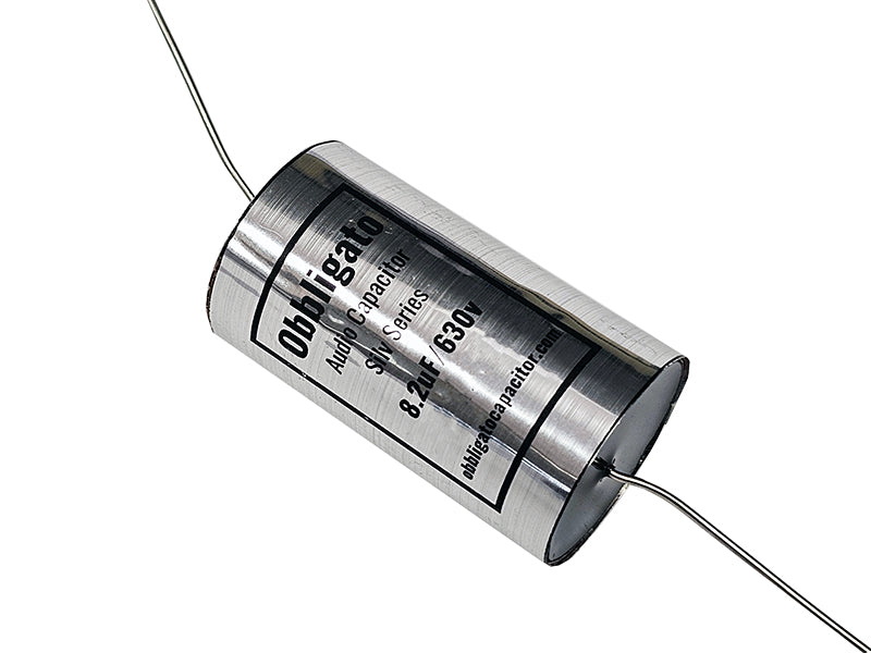 Obbligato 8.2uF 630Vdc “New” Silv Series Metalized Polypropylene Film Capacitor Axial Lead