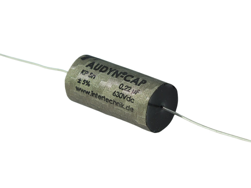 Audyn Capacitor 0.22mF 630Vdc 5% Tolerance Axial Lead KP SN Series Tin Foil Polypropylene