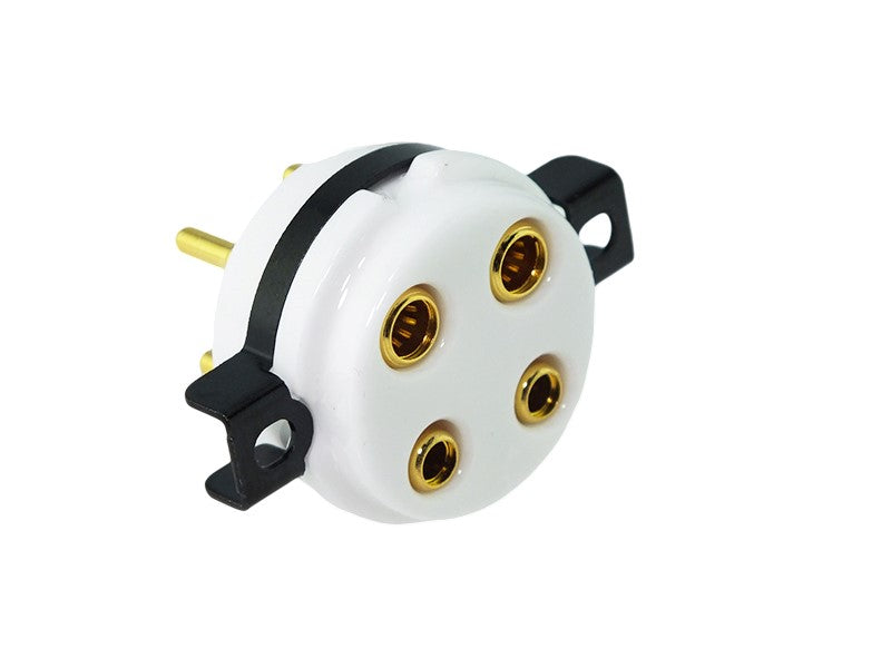 ConneX Socket 4 Pin Ultra-Premium Ceramic Gold Plated Machined Pins Chassis Mount