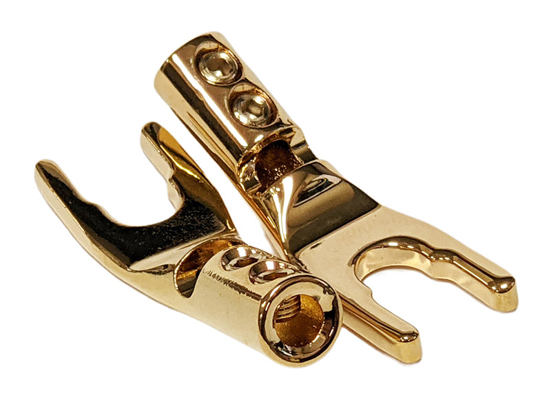 ConneX Connector Gold-Plated Copper "Stepped" Spade Lugs