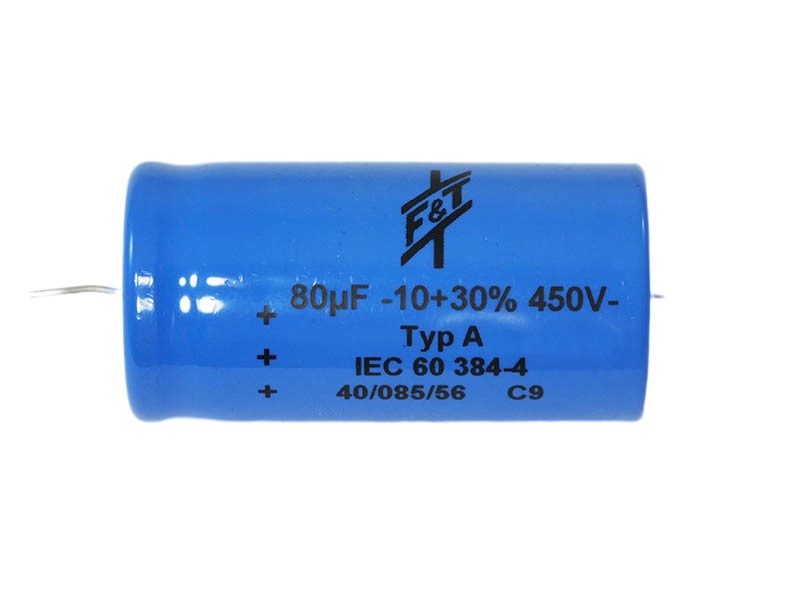 F&T Electrolytic Capacitor 80uF 450Vdc A Series Axial