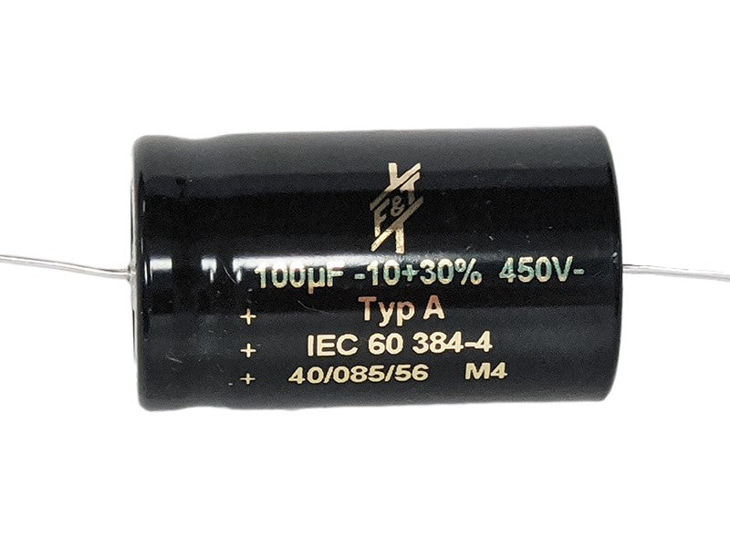 F&T Electrolytic Capacitor 100uF 450Vdc A Series Axial