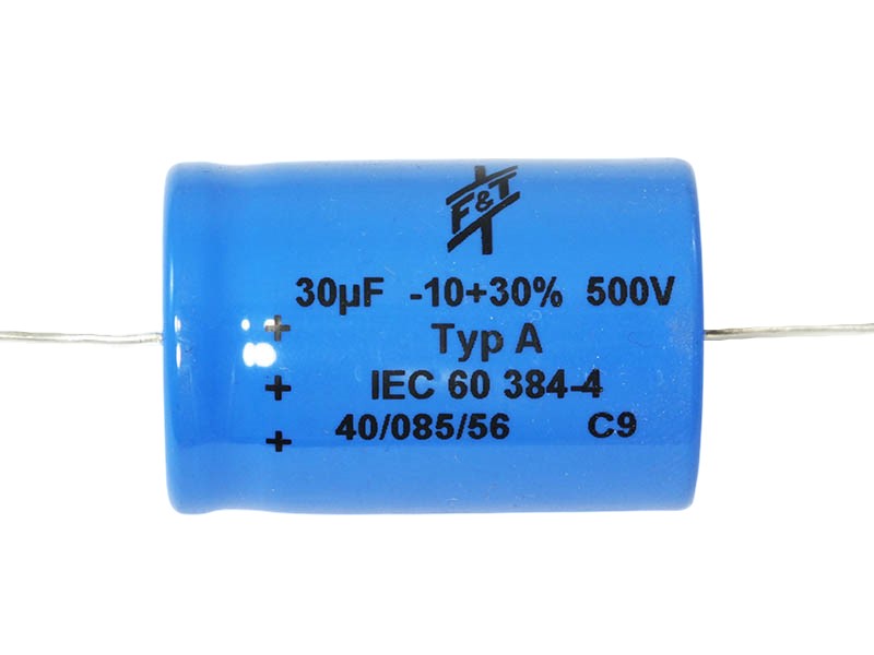 F&T Electrolytic Capacitor 30uF 500Vdc A Series Axial
