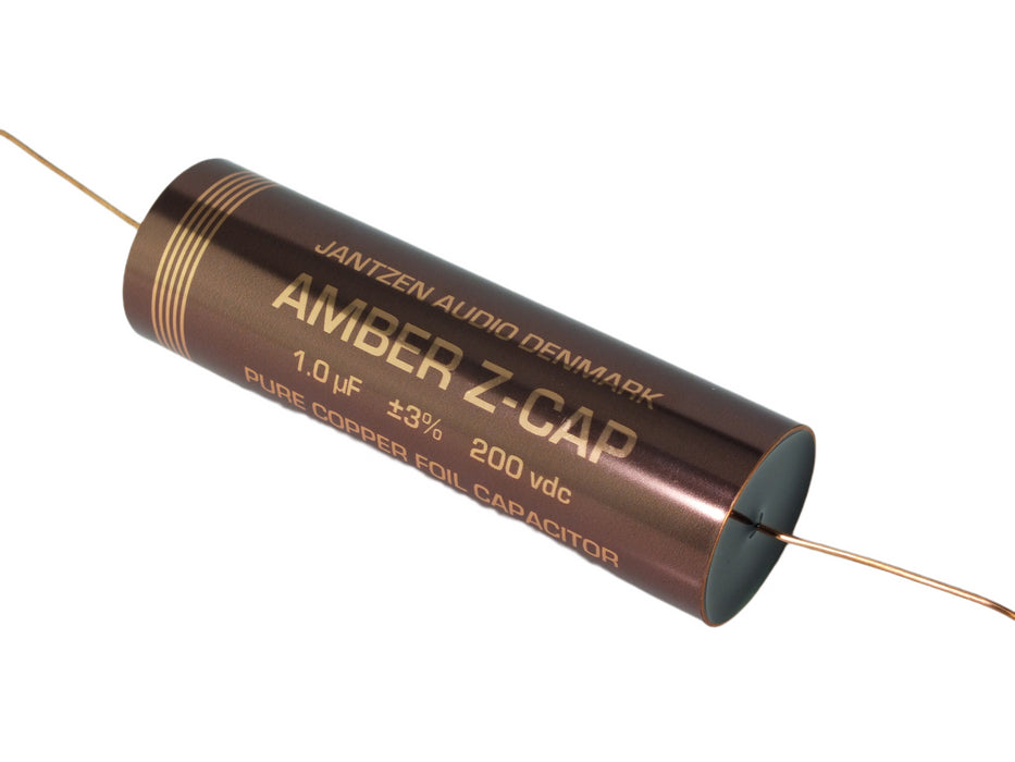 Jantzen Capacitor 10µF 200Vdc 3% Amber Z-Cap Series Copper Foil Polypropylene
