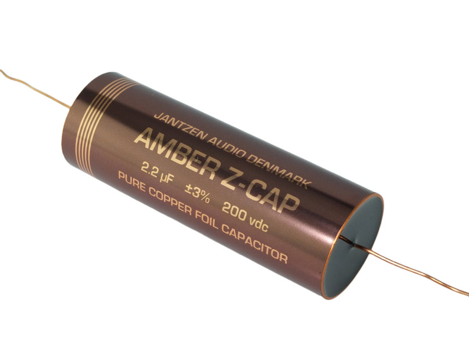 Jantzen Capacitor 22µF 200Vdc 3% Amber Z-Cap Series Copper Foil Polypropylene