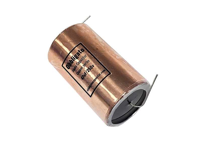 Obbligato 47uF 250Vdc “New” Copper Series Metalized Polypropylene Film Capacitor Axial Lead