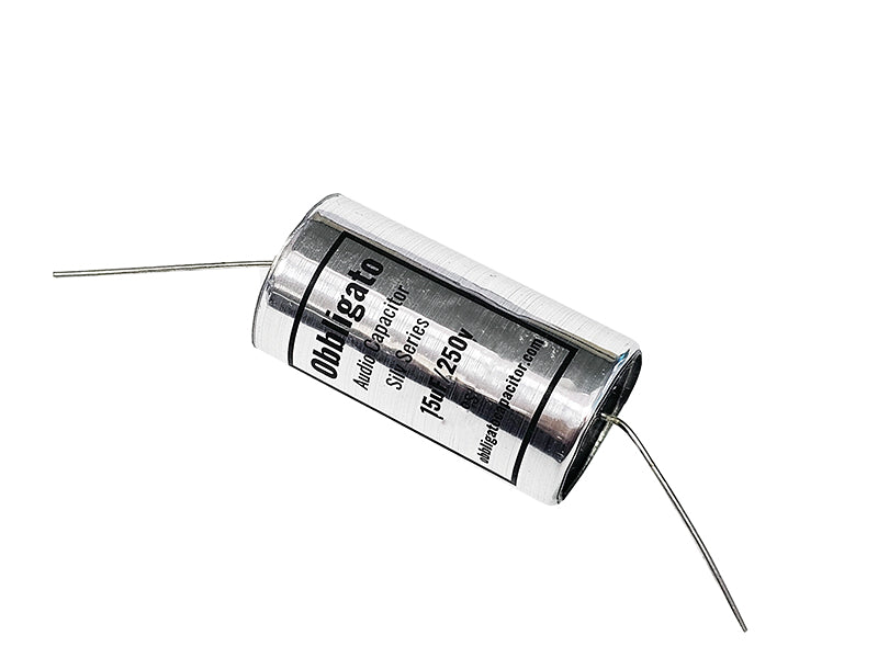 Obbligato 15uF 250Vdc “New” Silv Series Metalized Polypropylene Film Capacitor Axial Lead
