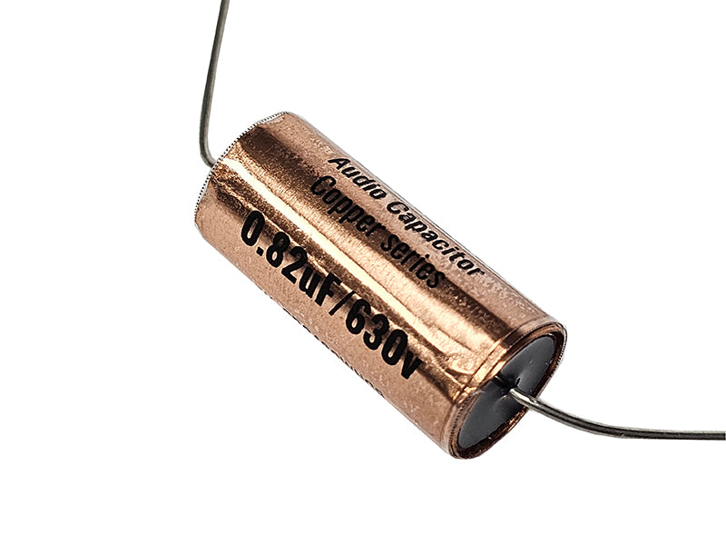 Obbligato 0.82uF 630Vdc “New” Copper Series Metalized Polypropylene Film Capacitor Axial Lead