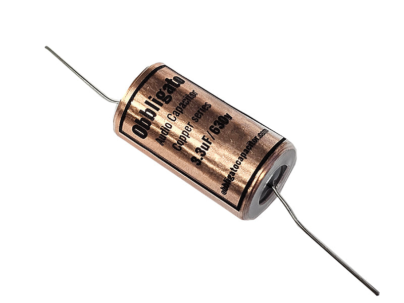 Obbligato 3.3uF 630Vdc “New” Copper Series Metalized Polypropylene Film Capacitor Axial Lead