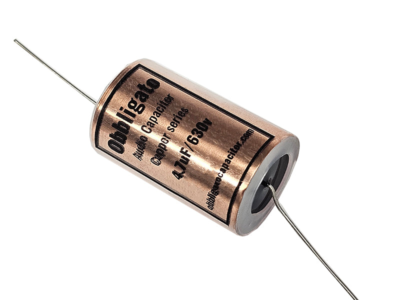 Obbligato 4.7uF 630Vdc “New” Copper Series Metalized Polypropylene Film Capacitor Axial Lead