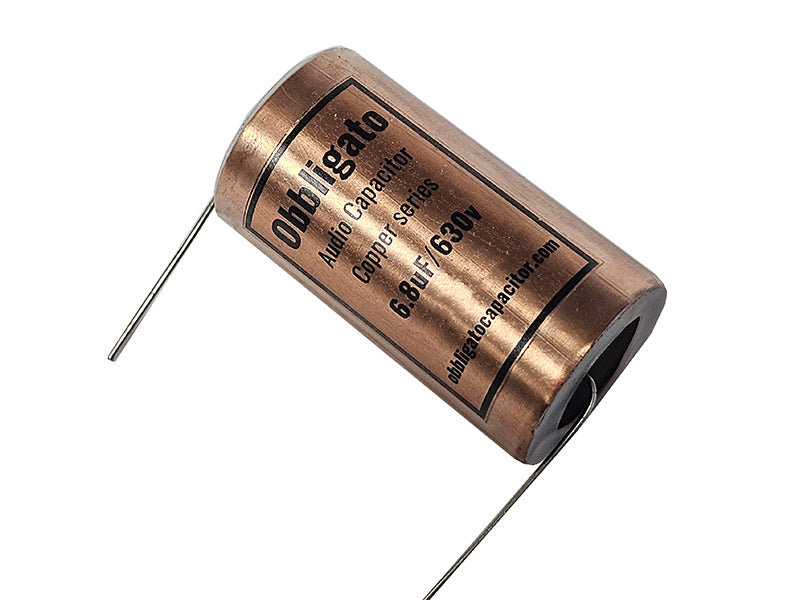 Obbligato 6.8uF 630Vdc “New” Copper Series Metalized Polypropylene Film Capacitor Axial Lead