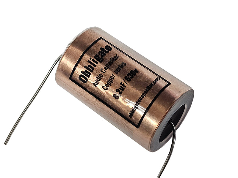Obbligato 8.2uF 630Vdc “New” Copper Series Metalized Polypropylene Film Capacitor Axial Lead