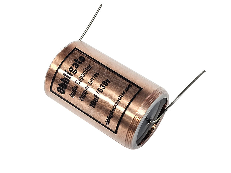Obbligato 10uF 630Vdc “New” Copper Series Metalized Polypropylene Film Capacitor Axial Lead