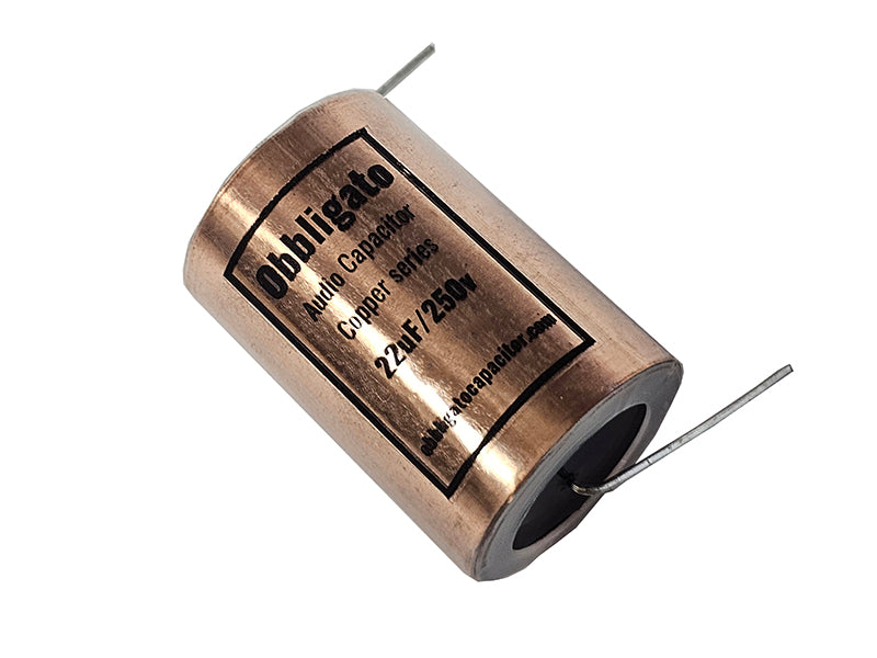 Obbligato 22uF 250Vdc “New” Copper Series Metalized Polypropylene Film Capacitor Axial Lead