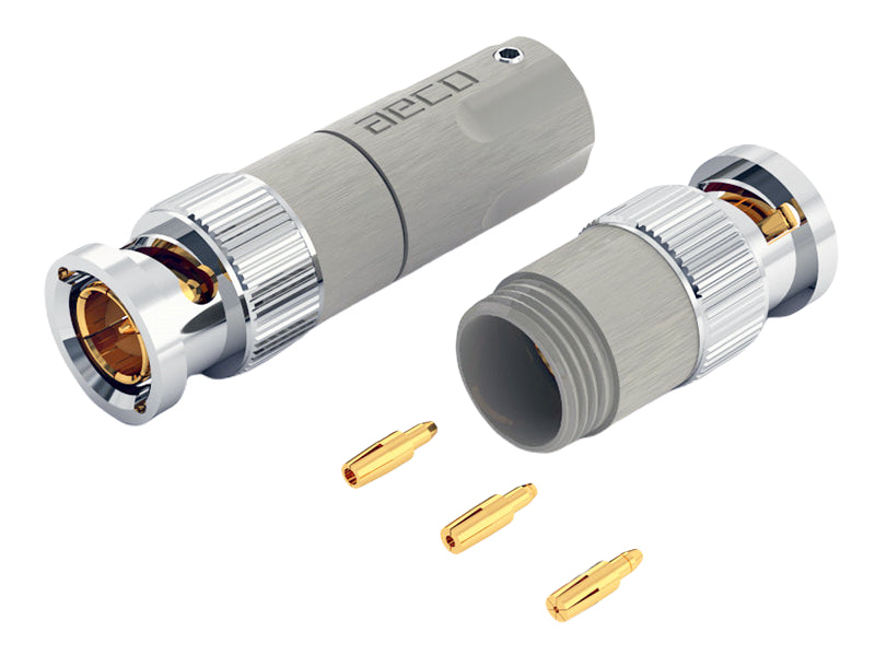 AECO Connector ABC-1471G Series Gold-Plated Tellurium Copper 75 Ohm BNC Male Plugs