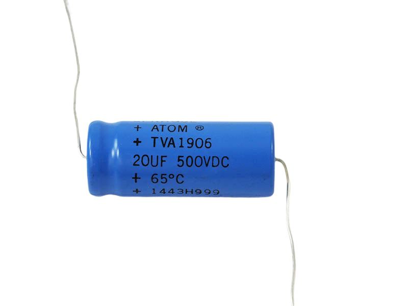 Sprague Electrolytic Capacitor 20uF 500Vdc Atom TVA Series, Radial