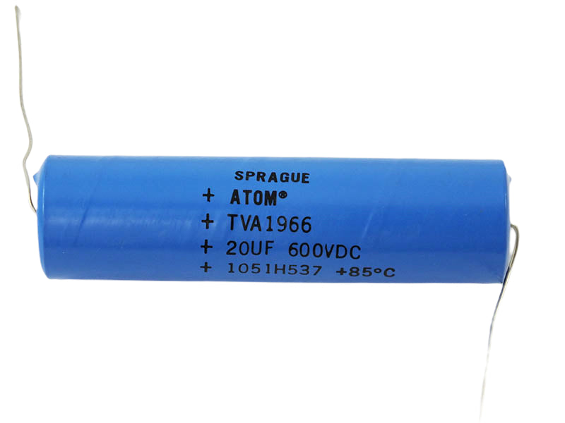 Sprague Electrolytic Capacitor 20uF 600Vdc Atom TVA Series, Radial
