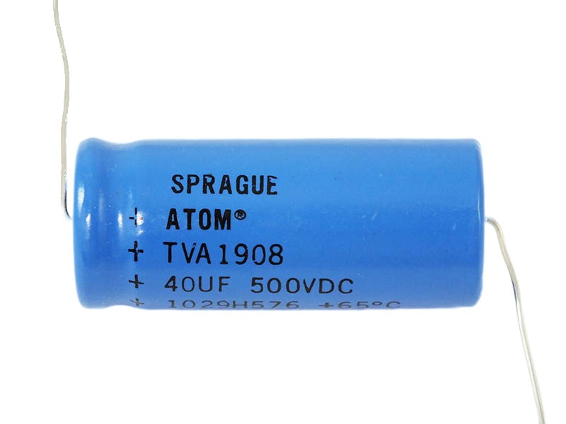Sprague Electrolytic Capacitor 40uF 500Vdc Atom TVA Series, Radial