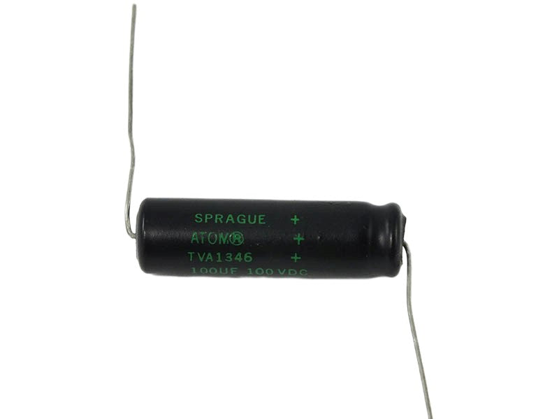 Sprague Electrolytic Capacitor 100uF 100Vdc Atom TVA Series, Radial