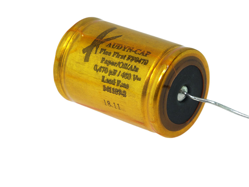 Audyn Capacitor 0.470mF 400Vdc Axial Lead Fine First Series Aluminum Foil Paper Oil
