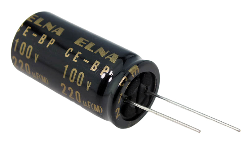 Elna Electrolytic Capacitor 220uF 100Vdc RBD Series Non-Polar Radial