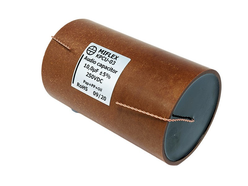 Miflex Capacitor 10uF 250V KPCU-03 Series Copper Foil Paper/Polypropyl —  Parts Connexion