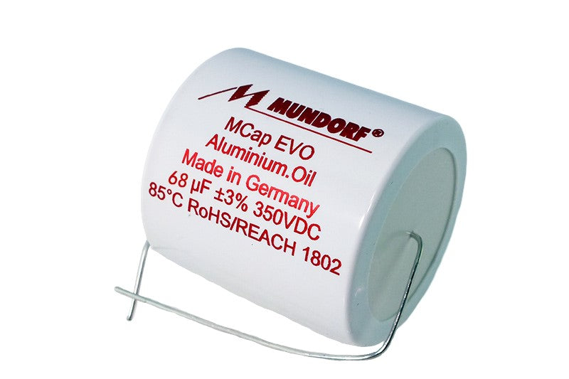 Mundorf Capacitor 68uF 350Vdc MCap® EVO Oil Series Metalized Aluminum Polypropylene Axial