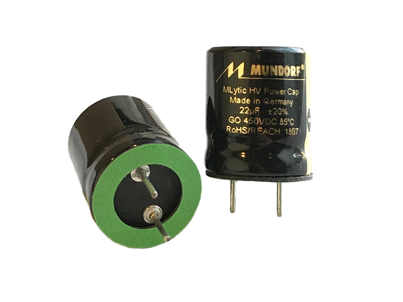 Mundorf Electrolytic Capacitor 22uF 450Vdc MLytic® HV Series Polar Radial