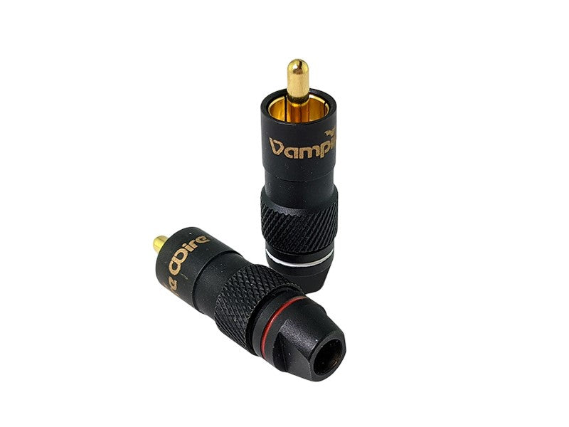 Vampire Connector C5X/CB Series Co-Axial RCA Male Plug (Copper Base/Black), 5.7mm opening