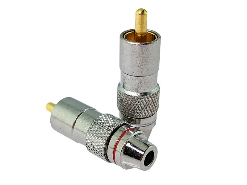 Vampire Connector C4X Series Co-Axial RCA Male Plug (Chrome/no logo), 4.2mm opening
