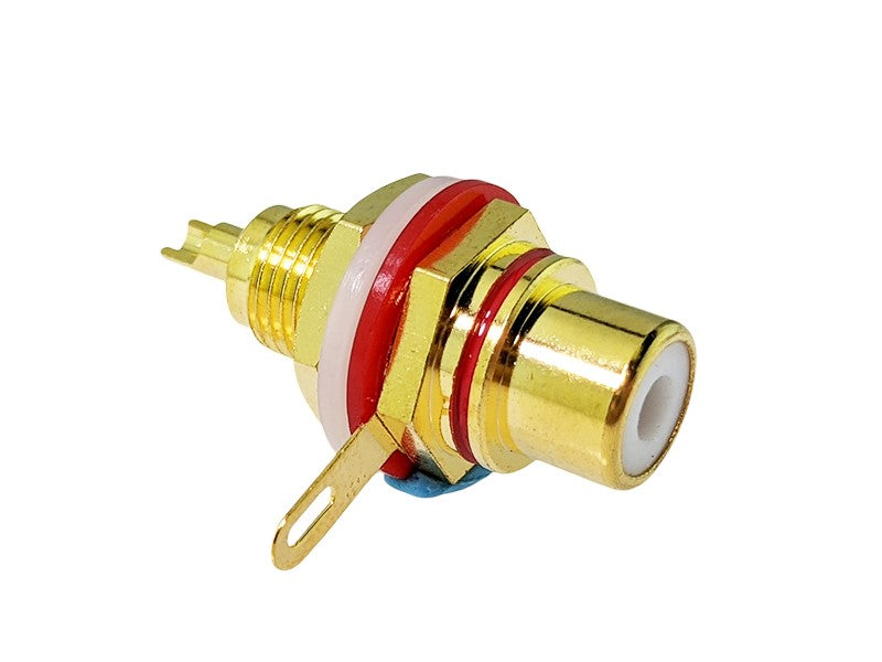 Vampire Connector CM-HEX Series RCA Female Jack (Red only, w/stripe), inside nut