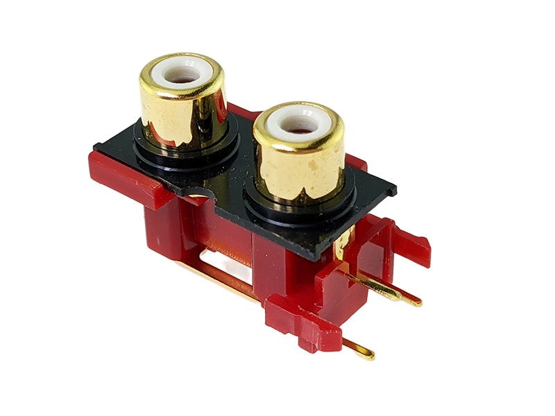 Vampire Connector PC2V Series Dual Right-Angled Gold-plated RCA Female Jack, pc-mount